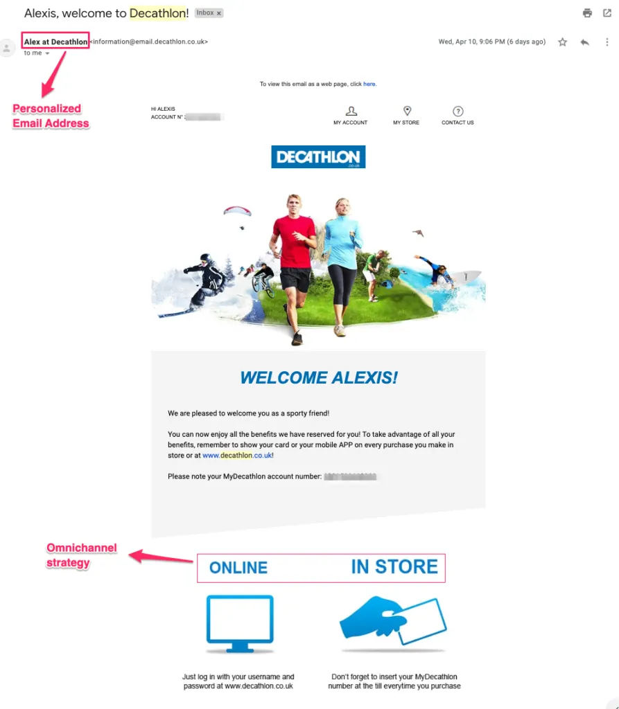 Decathlon email example 2