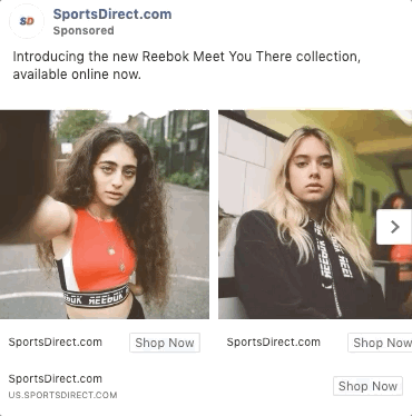 Sportdirect runs caroussel ads